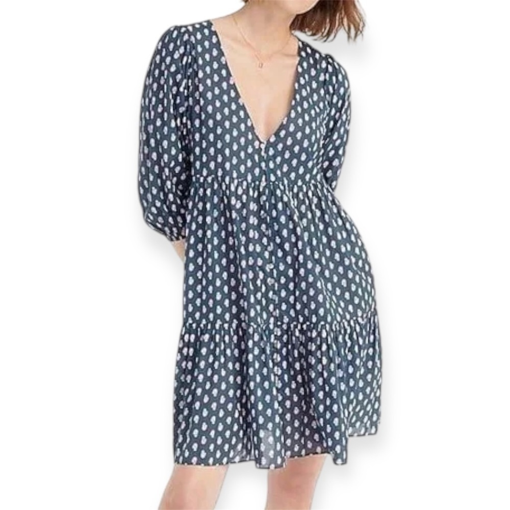 J CREW BEACHWEAR Organic Cotton A-line Floral Tiered Beach Dress Best Buds S